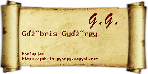 Gábris György névjegykártya